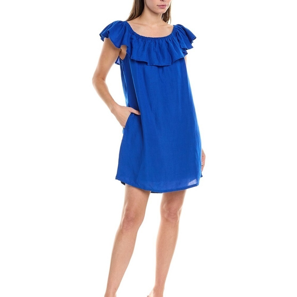 Tommy Bahama St. Lucia Ruffle Linen Blend Medium Dress